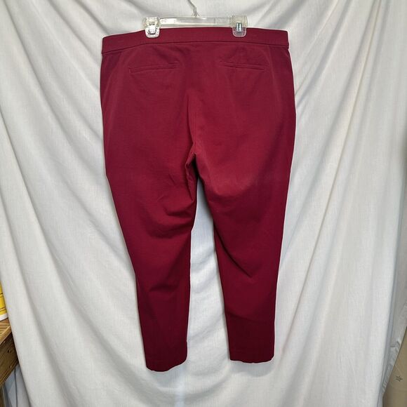 J Jill Pants Womens 18 Red Cropped Premium Bi Stretch High‎ Rise Casual Cotton - Picture 4 of 10